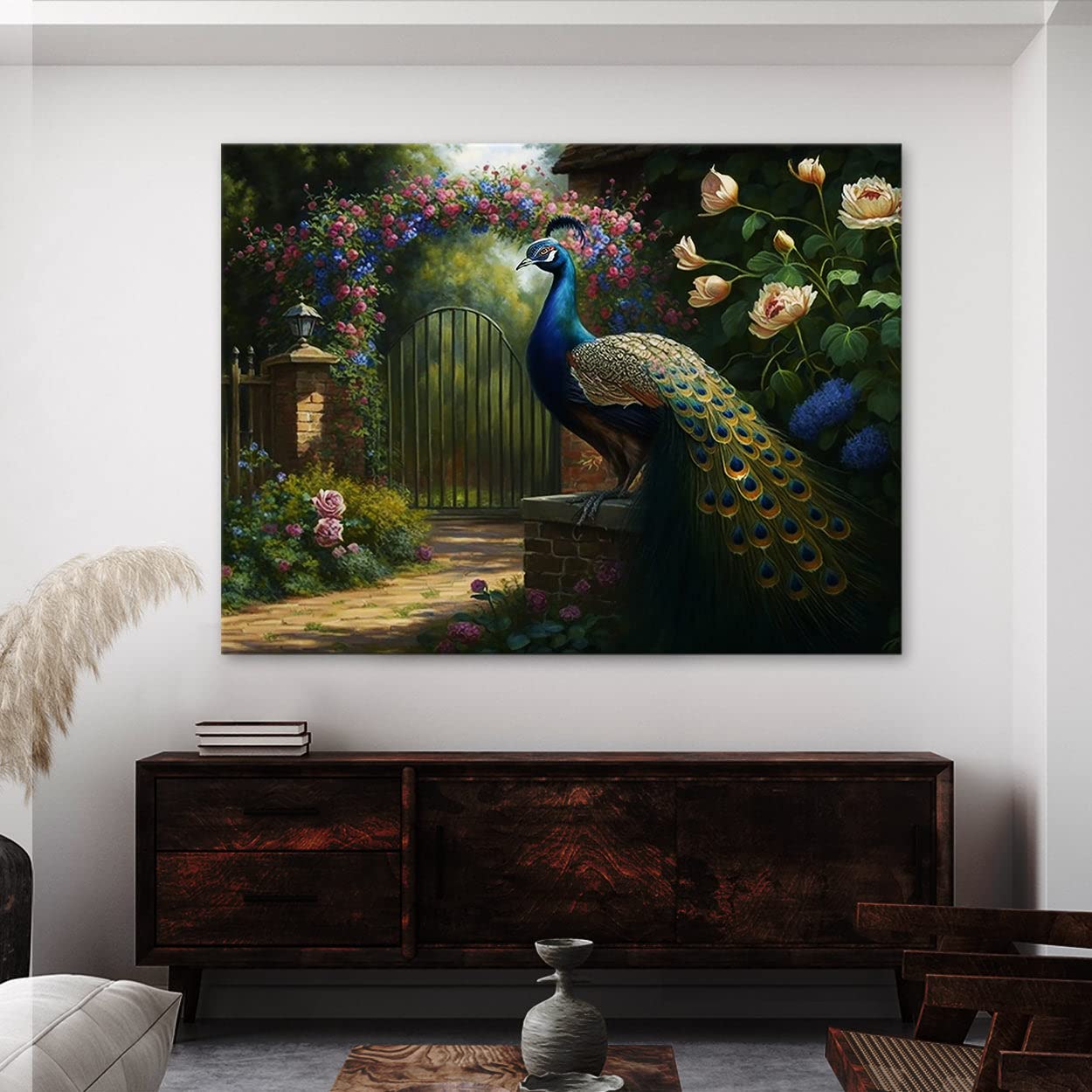 Amazon.com: Sense Canvas Peacock Vibrant Garden 31 Canvas